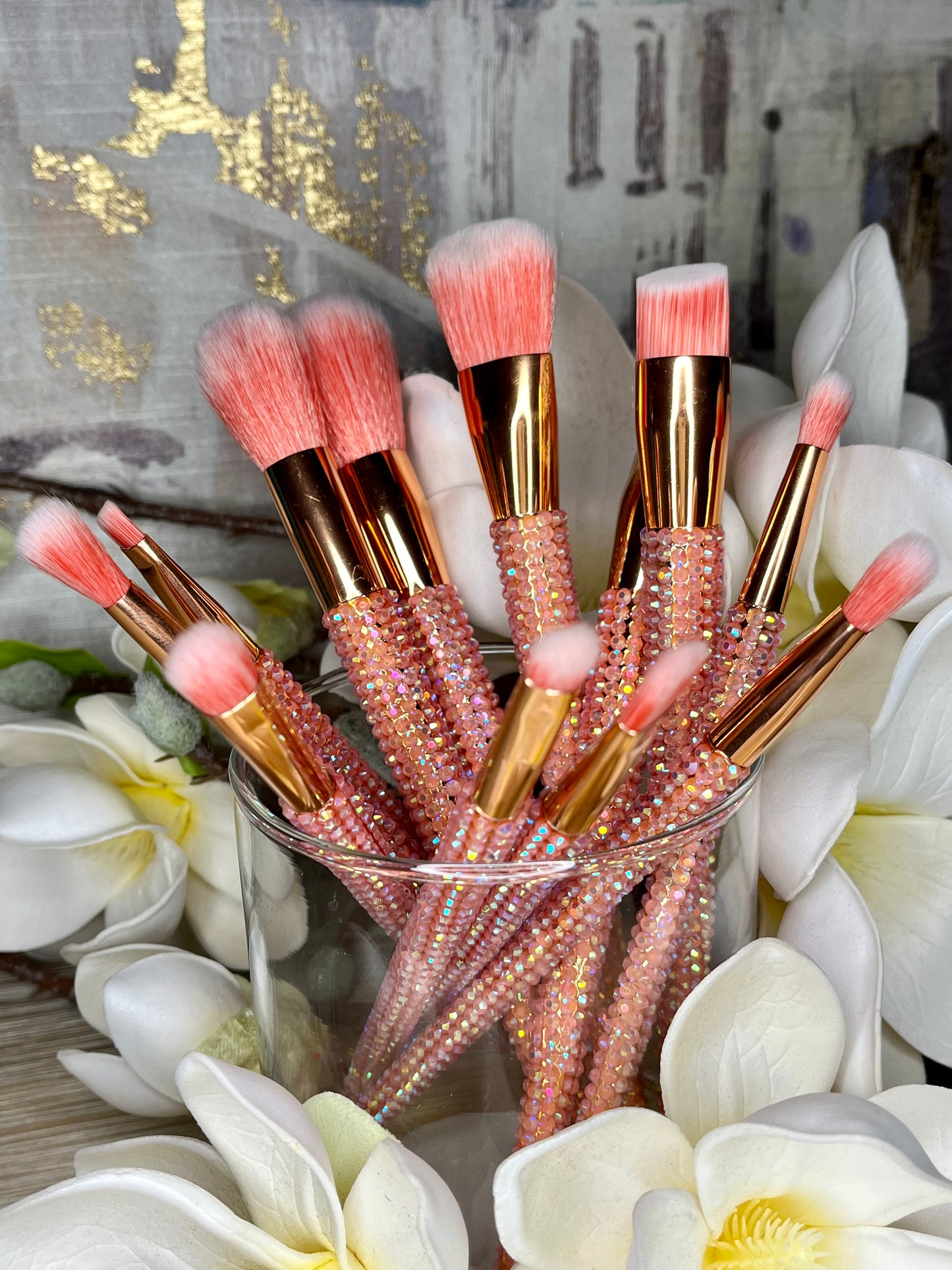 Bling Bling 12 piece brush set pink