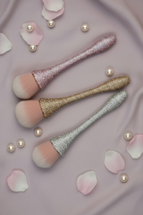 Three Crystal  Large Luxe Rhinestone Powder with pink synthetic bristles in White Crystal, Pink & White Crystal and Rose Gold Crystal 