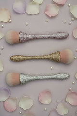 Three Crystal  Large Luxe Rhinestone Powder with pink synthetic bristles in White Crystal, Pink & White Crystal and Rose Gold Crystal 