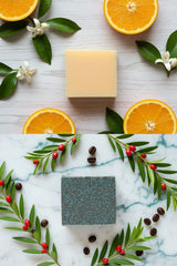 Two facial cleansing bars that are good for all types. Let it glow exfoliates and brightens. Morning wake up, has natural caffeine that helps your skin wake up and de puffs.