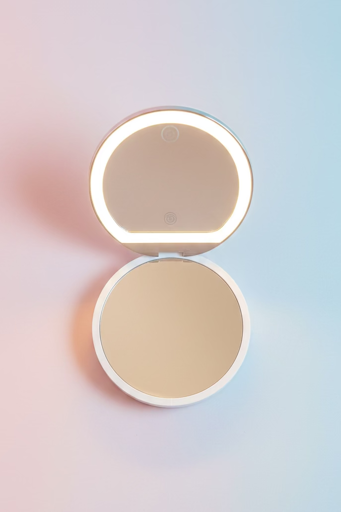 Open Rechargeable LED Compact Mirror