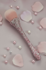 Pink & White Large Luxe Rhinestone Powder with pink synthetic bristles