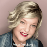 La Paz Cosmetics founder wearing M08 French Strawberry Diamond Liquid Matte Lipstick — a warm deep berry red matte shade
