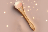 La Paz Cosmetics - Bling Bling Powder brush with pink bristle and rose gold crystal handle