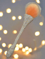 Soft Luxe Rhinestone Bling Powder Brush – White Crystal - La Paz Cosmetics