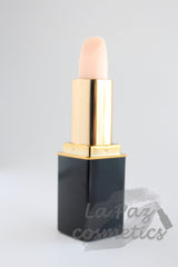 A tube of L'Paige brand lipstick in White Pink Coconut color changing shade, presented by La Paz Cosmetics